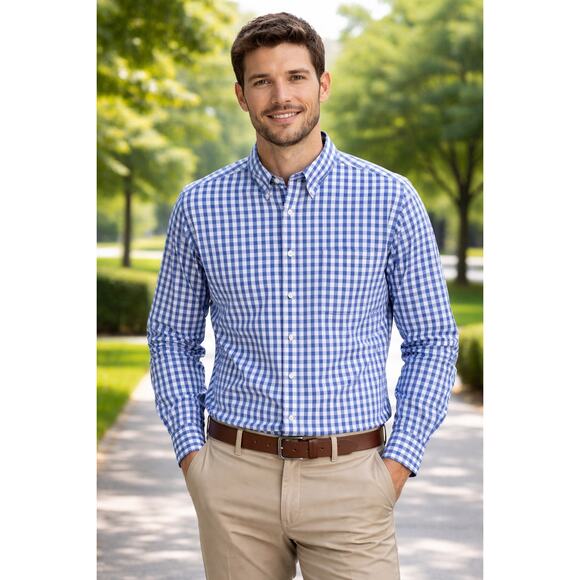 Brooks Brothers Other - Brooks Brothers Regent Blue Gingham Button Down Men’s L, Bus/ Classic timeless